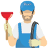 plumber with plunger icon