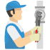 plumber installing pipes icon